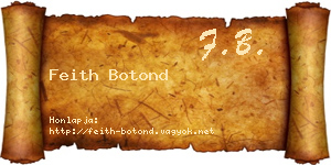 Feith Botond névjegykártya